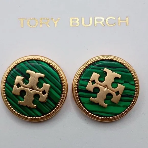 Tory Burch Green Gold Jewelry Set; Bracelet & Earrings - Picture 5 of 6